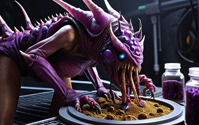 Queen Injecting Larva**

*Prompt:* Zerg Queen injecting larva into a Hatchery. Creep spread around the base. Emphasize the Queen's role in boosting larva production. Dark, organic Zerg aesthetic.

**