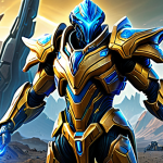 A powerful Protoss Zealot, characterized by its formidable, gleaming golden-blue combat armor, executing a rapid strategic push across an alien landscape. The Zealot's body is fully encased in its iconic, professional Protoss attire. The futuristic alien environment unfolds in the background, featuring subtle, non-descript sci-fi base structures in the distance, indicating an opponent's territory. A soft, dynamic energy aura subtly surrounds the Zealot, hinting at its speed and determination. Perfect anatomy, correct proportions, natural pose, well-formed hands, proper finger count, natural body proportions, professional digital illustration, high fidelity, sharp focus, safe for work, appropriate content, fully clothed, modest, family-friendly.